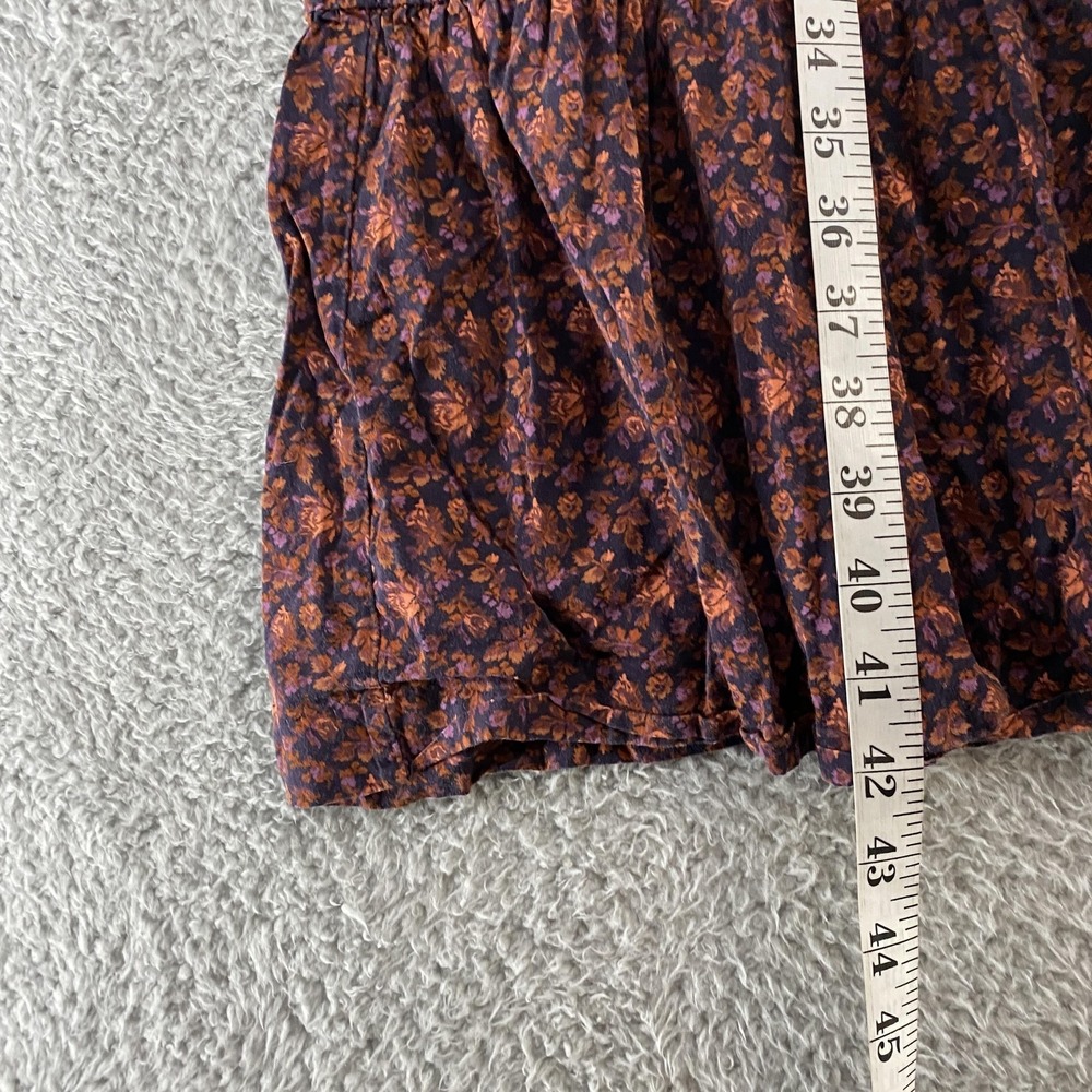 Madewell Midi Dress Womens 6 Rust Floral Square Neck Puff Sleeve Tiered Babydoll - Picture 5 of 13